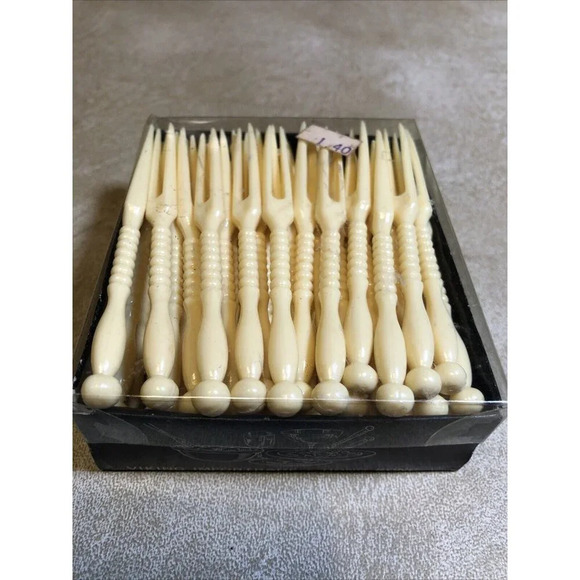 Vintage Set 60 Ivory Coast Hors D'Oeuvres Cocktail Picks Viking Importrade - Picture 3 of 5